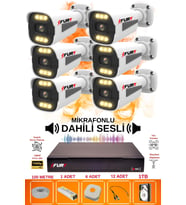 FURY 6 lı Sesli 6 Warm Led Gece Renkli Görüş Su Geçirmez Güvenlik Kamerası Seti 1TB