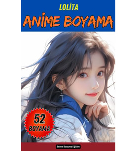 Lolita ANİME Boyama Kitabı (Gri Tonlamalı 52 TAM Sayfa)