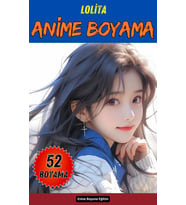 Lolita ANİME Boyama Kitabı (Gri Tonlamalı 52 TAM Sayfa)