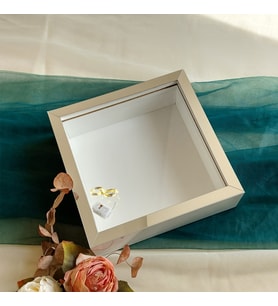 25x25 Cm Beyaz-Gümüş Derin Anı Çerçevesi-6 Cm Derinlikli Anı Çerçevesi! İsimsiz-Ledli! Hkm Ticaret