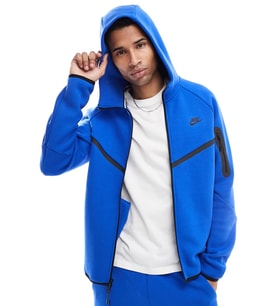 Nike Tech Fleece Full Zip Windrunner Hoodie Kapüşonlu Unisex Sweatshirt Mavi
