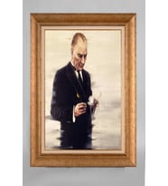 Çerçeveli Paspartulu Atatürk Tablo a645 (Gold)