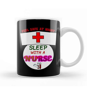 Funny Feel Safe At Night, Sleep With A Nurse RN Kupa Bardak Porselen