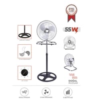 Torima SF-03 Gümüş Ayarlanabilir 18'' İnc Ayaklı 55W 3 Kademe 3 Pervaneli Vantilatör Fan