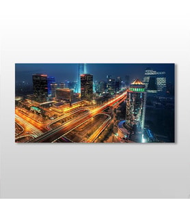 Işıklı Şehir Kanvas Tablo 220x110cm (Karışık)