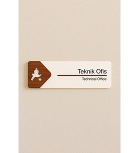 Lucena Teknik Ofis Ofis Oda Kapı İsimliği Yönlendirme Tabelası Levhası Kişiselleştirilebilir