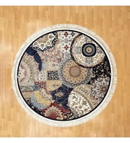 Mozaik Desenli 200 x 200 Yuvarlak İpek Halı