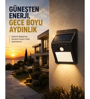 144 LED'li Geniş Aydınlatma Alanına Sahip Güneş Enerjili Güvenlik Lambası