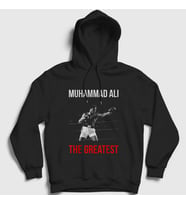Presmono Unisex Siyah Great Boxing Boks Muhammad Muhammed Ali Kapüşonlu Sweatshirt 509191tt