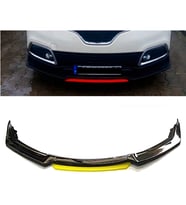 Renault Captur Sarı Renkli Şeritli Dilli Ön Lip 4 Prç Parlak Siyah ABS
