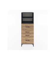 Hyperion Dolap 2 Raflı 4 Çekmeceli 60x44x163 Antrasit-Çam