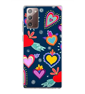 PrintiFy Samsung Galaxy Note 20 ile Uyumlu 1mm Slim Fit Retro Colors 3 Baskılı Şeffaf  Kılıf