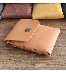 Sumerianwallet Deri Minimalist Kartlık Taba (Anahtarlık Hediye )