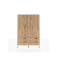 Arges Gardrop 5 Raflı 6 Çekmeceli Tek Askılı 132x30x195 Aytaşı-Çam