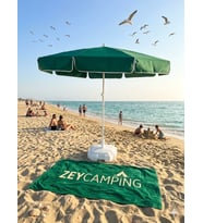 Zey Camping 220cm mega boy  plaj bahçe  balkon  havuz şemsiye +taşıma çantası ve bidon dahil (Y.Yeşil)