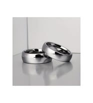 Unisex 6mm Bombeli Erkek Kadın Çelik Alyans Yüzük 1.Sınıf Kararmaz Çelik (Gümüş)