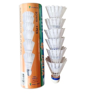 Delta Yüksek Hız Sevenler İçin Pratik Kutusunda 6 Adet Mantar Kafa Deluxe Badminton Topu SCF 879