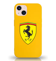 Apple iPhone 13 Uyumlu Lansman Kılıf Ferrari Tasarımlı Altı Kapalı İçi Kadife Kaplı  Kapak (Şeffaf)