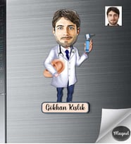 Kişiye Özel KBB Doktor Erkek Ahşap Magnet -1