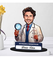 En Başarılı Erkek Dermotolog Hediye Karikatürlü Biblo