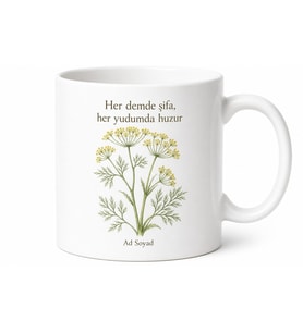 Rezene Çayı Temalı Baskılı Kupa Bardak Hediye Porselen Mug Özel Tasarım