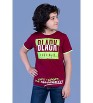 Toontoy Erkek Çocuk Baskılı Tişört (Bordo)