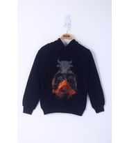 Toontoy Erkek Çocuk Boks Eldivenli Boğa Baskılı Sweatshirt (Lacivert)