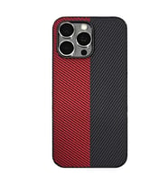 Coverzone iPhone 14 Pro Max Pro ile uyumlu K?l?f Karbon Fiber Desenli Double Color 2mm Kamera Koruma �?k?nt?l? ENIGMA iPhone 14 Pro Max Pro i�in K?l?f Red Gray
