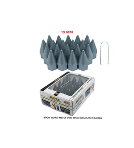 Bijon Kapağı Sivri 19 Mm Gri 20 Li Set