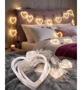 Kalp Şeklinde LED Neon Işık Dekoratif Romantik Oda ve Duvar Lambası
