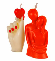 Sarılan Çift ve Mini Kalp Jest Mum Tasarım