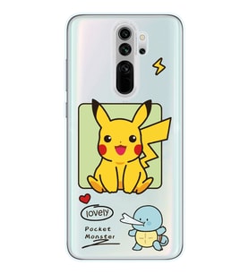 Redmi Note 8 Pro Uyumlu Pokemon Pikachu Tasarımlı Şeffaf Telefon Kılıfı
