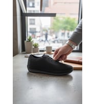 Enoch Hakiki Deri Lazer Perforeli Erkek Sneaker Ayakkabı Ortopedik Taban