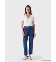 LCW Grace Mavi Beli Lastikli Carrot Fit Kadın Jean Pantolon