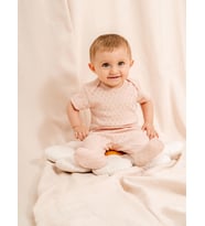 Jakarlı Çıtçıtlı Body Patikli Alt Bebek Takımı (Pudra)