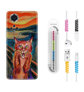 Huawei Nova Y70 Y90 Nova 9 SE  Kılıf Kablo Koruma Spiral Silikon Tablo Cat 1788