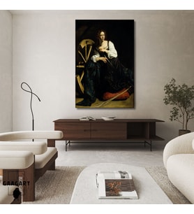 Tekli Dikey Kanvas Caravaggio İskenderiyeli Katerina