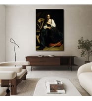 Tekli Dikey Kanvas Caravaggio İskenderiyeli Katerina