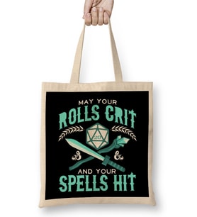 May Your Rolls Crit And Your Spells Hit Bez Çanta Uzun Saplı
