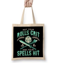 May Your Rolls Crit And Your Spells Hit Bez Çanta Uzun Saplı