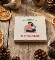 Kişiye Özel Hamile Anne Adayına Bardak Altlığı Anneler Günü Hediyesi (Krem)