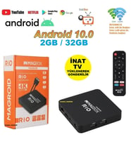 ANDROİD TV BOX  2G RAM / 32GB ROM ANDROİD 10 (İNAT TV YÜKLENEREK GÖNDERİLİR)
