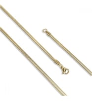 Erkek İtalyan Çelik Kolye 1,5Mm X 3Mm (Altın)