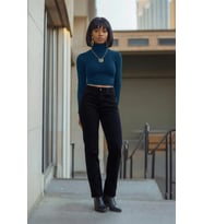 Kadın Likralı Skinny Fit Siyah Jean Pantolon