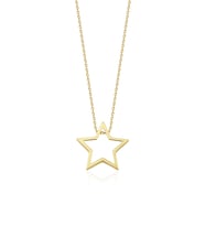 14 Ayar Altın Star Kolye (Beyaz)