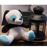 Mavi Gözlü Panda Peluş 17cm (MAVI-BEYAZ)