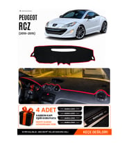 PEUGEOT RCZ (2010-2015) Uyumlu Torpido Örtüsü Torpido Kılıfı - Siyah Kırmızı