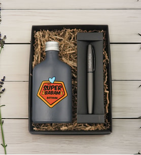 BK Gift Kişiye Özel İsimli Baba Temalı Antrasit Tasarım Cam Şişede Kolonya 200 ml ve Metal Roller Kalem ve Hediye Kutusu-2, Babaya Hediye, Babalar Günü Hediyeleri, Hediyelik Baskılı Kolonya