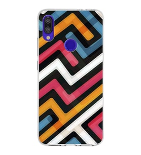 Xiaomi Redmi Note 7 Pro Uyumlu Kapak Labirent Grafiti Tasarımlı Şeffaf Silikon Kılıf