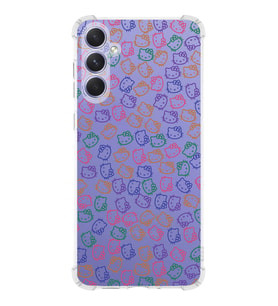 Samsung Galaxy A54 Uyumlu Köşe Korumalı Antişok Kapak Hello Kitty Tasarımlı Şeffaf Silikon Kılıf